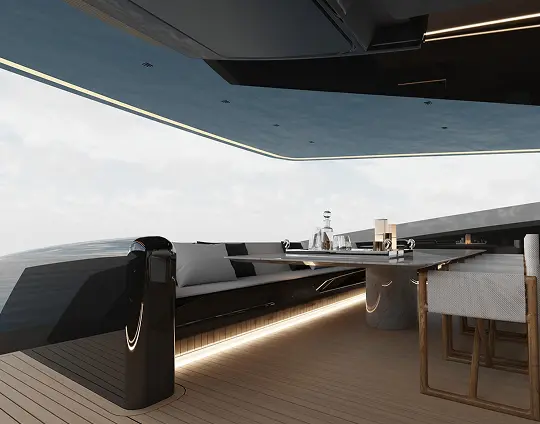 Luxury yacht deck